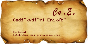 Csákvári Enikő névjegykártya