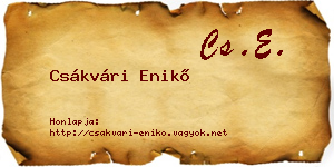 Csákvári Enikő névjegykártya